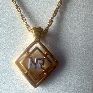 Nina Ricci Diamond Shape Necklace NR Logo